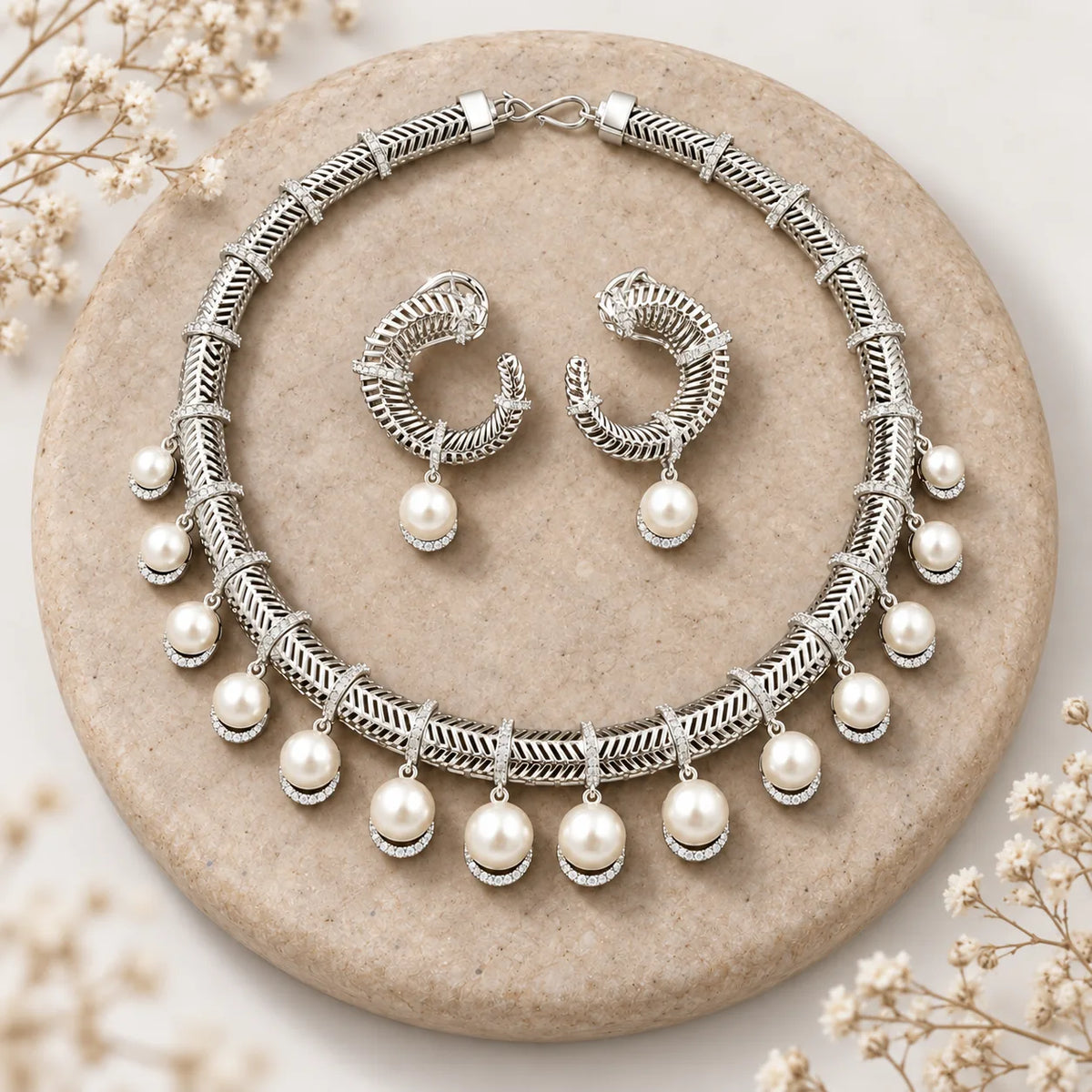 Jhalar Fringe Necklace & Earring Set