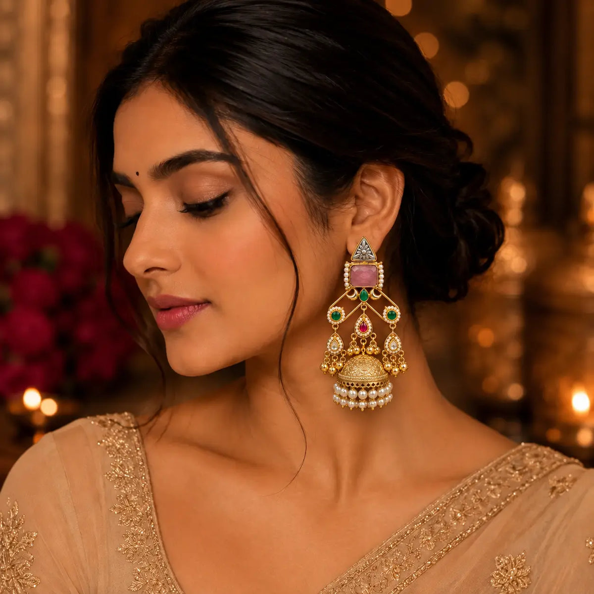 Ankkshi Kashmiri Jhumka Earrings