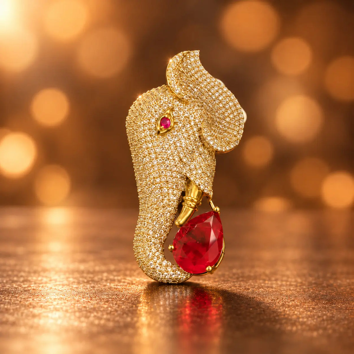 Ankkshi Elephant Brooch