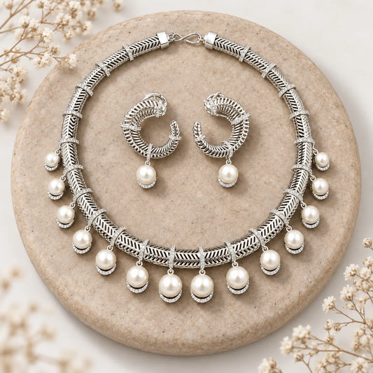 Jhalar Fringe Necklace & Earring Set