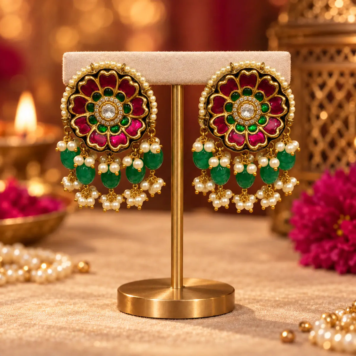 Ankkshi Kashmiri Floral Earrings