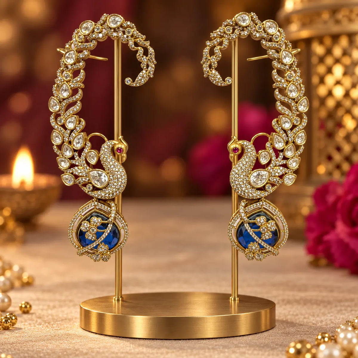 Kashmiri Mor Kundali Ear Cuffs