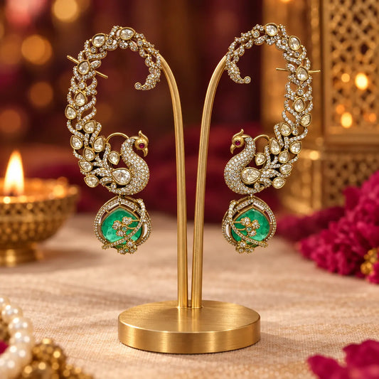 Kashmiri Mor Kundali Ear Cuffs