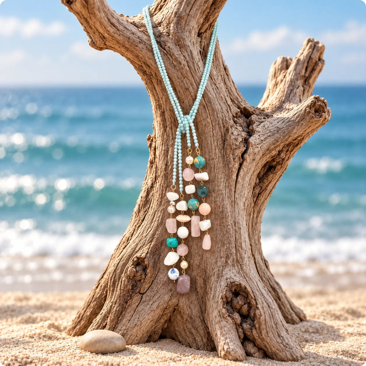 Komal Beaded Lariat Necklace