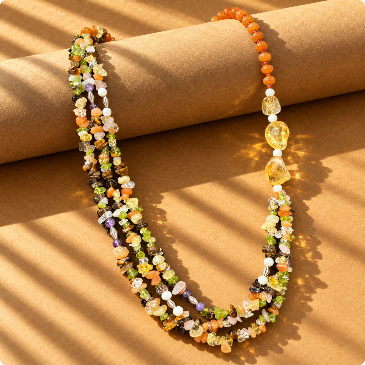 Rangoli Natural Gemstone Chip Necklace