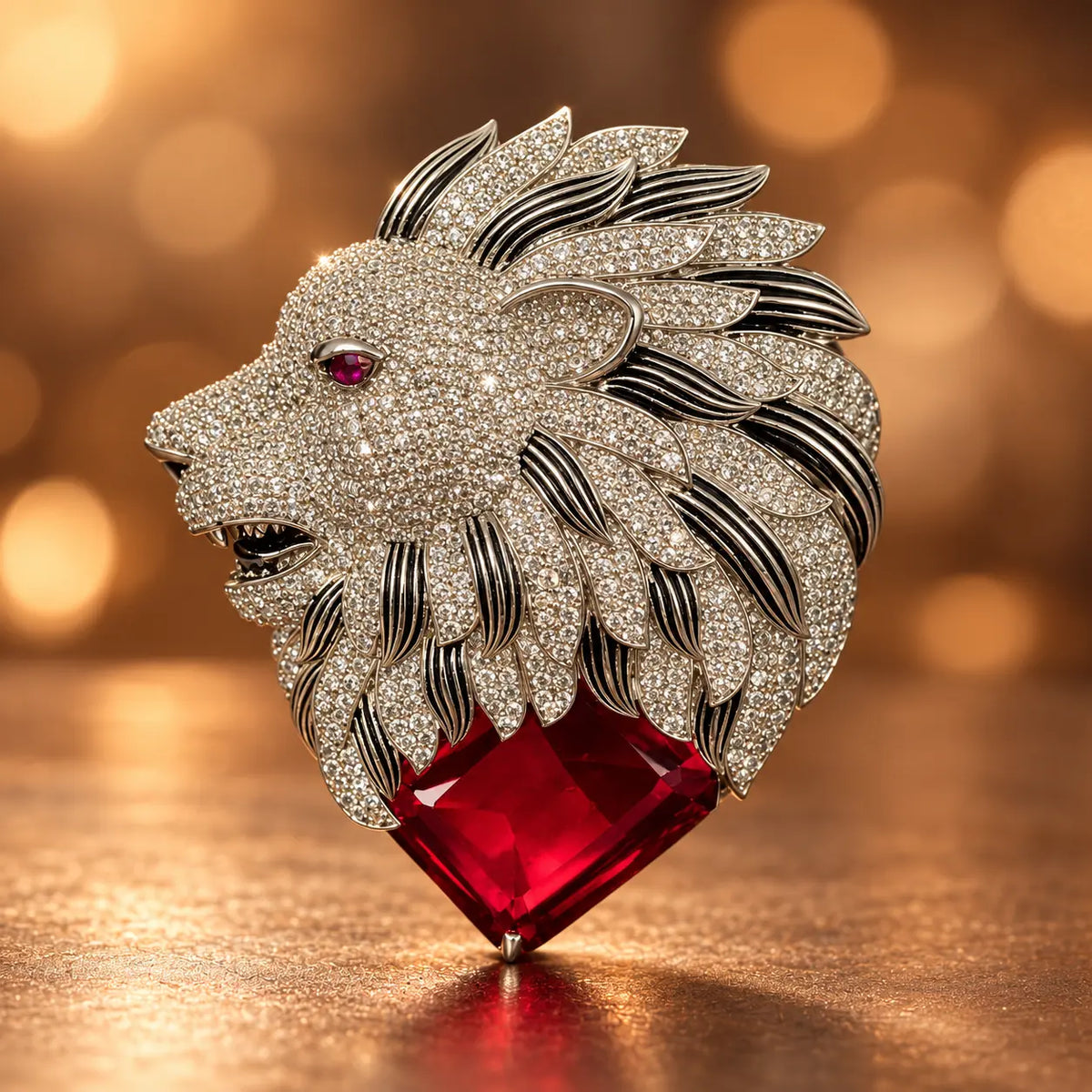 सिंह / Sinh – Throne Brooch Silver