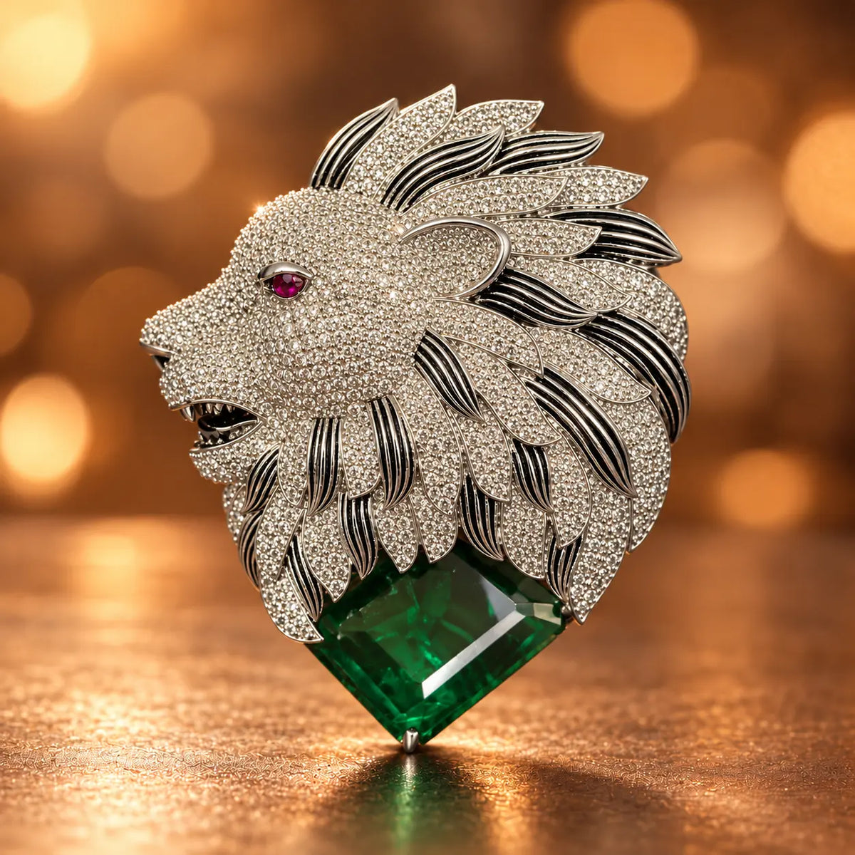 सिंह / Sinh – Throne Brooch Silver